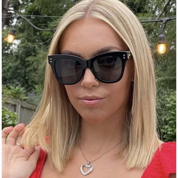 NWT GUCCI GG1082S 001 52 SHINY BLACK Sunglasses - Picture 1 of 5
